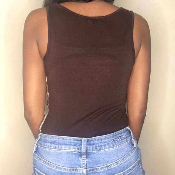 VINTAGE, BCX brown, cowl neck, abstract/zebra print blouse - Picture 3 of 4